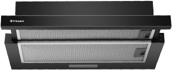 Hota telescopica Pyramis MDER Power PNT putere de absorbtie 409mc/h 1 motor 60cm finisaj metal negru 