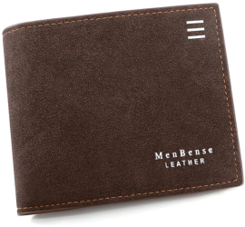 Portofel din piele MenBense Leather Maro Inchis 