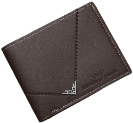 Portofel din Piele pentru Barbati Jiangbao Fashion Maro Inchis 