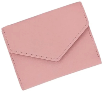 Portofel mini tip plic minimalist si compact pentru femei piele PU elegant si practic - Roz 