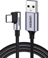 Cablu Ugreen USB-C la USB-A cu unghi drept 2m Gri 
