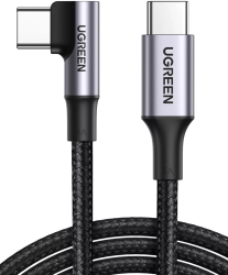 Cablu Ugreen USB-C la USB-C cu unghi drept 1m Negru 