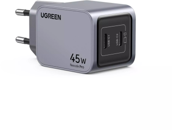 Incarcator retea Ugreen Nexode Pro, 45W, 2x USB-C GaN Fast Charger Gri