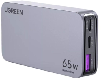 Incarcator retea Ugreen Nexode Pro 65W, Ultra-Slim, GaN, 2x USB-C, 1x USB-A, Gri