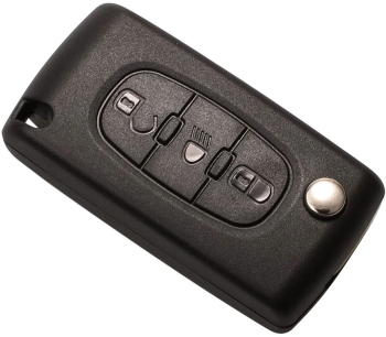 Cheie Auto Completa tip Briceag cu 3 butoane Compatibila Citroen si Peugeot include Telecomanda 433 MHz si cip ID46 cod CE0536 