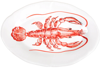 Farfurie ovala Lobster Casa Amalfi - AR002 alb/rosu