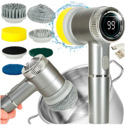 Perie electrica de curatare cu led 5 in 1 pentru podeaua baii rosturile piscinei 