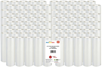Set 100 role pungi vidat gofrate dimensiuni 150x6000 mm transparente grosime 85 microni preparare sau depozitare Sous Vide 