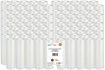 Set 100 role pungi vidat gofrate dimensiuni 280x3000 mm transparente grosime 85 microni preparare sau depozitare Sous Vide 