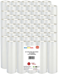 Set 50 role pungi vidat gofrate dimensiuni 150x3000 mm transparente grosime 85 microni preparare sau depozitare Sous Vide