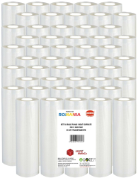 Set 50 role pungi vidat gofrate dimensiuni 200x6000 mm transparente grosime 85 microni preparare sau depozitare Sous Vide 