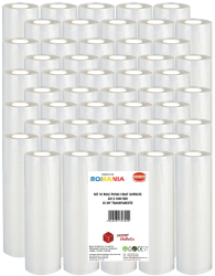 Set 50 role pungi vidat gofrate dimensiuni 220x3000 mm transparente grosime 85 microni preparare sau depozitare Sous Vide 