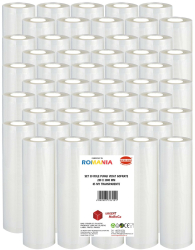Set 50 role pungi vidat gofrate dimensiuni 280x3000 mm transparente grosime 85 microni preparare sau depozitare Sous Vide 