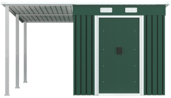 Sopron Gradina Acoperis Extins Verde 336X270X181 Cm Otel 