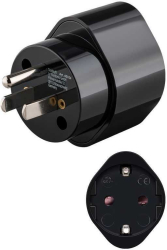 Adaptor de retea tata tip B NEMA 5-15 3pini SUA / Japonia - mama Schuko tip F CEE 7/3 250V 13A 3250W negru Goobay 45354 