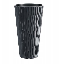 Ghiveci decorativ de flori rotund inalt antracit 29.7x53.1 cm Sandy 