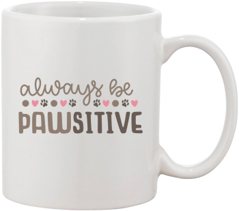 Cana alba personalizata Always be pawsitive INOVATIX® . 330ml 