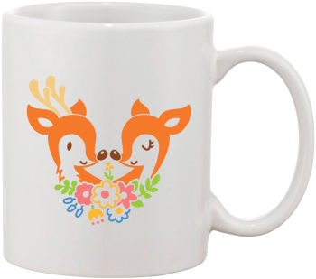 Cana alba personalizata DEER IN LOVE INOVATIX® . 330ml 
