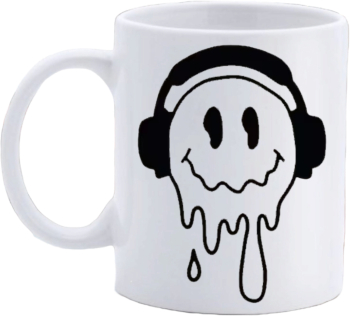 Cana alba personalizata Face Headphones INOVATIX® . 330ml