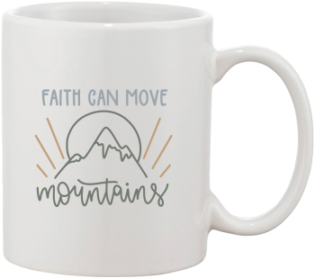 Cana alba personalizata Faith can move mountains INOVATIX® . 330ml 