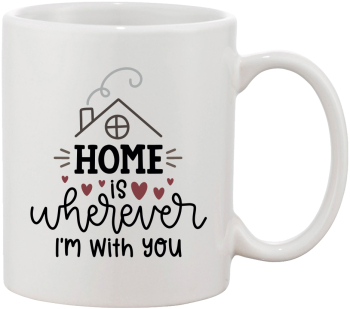 Cana alba personalizata Home is wherever Im with you 7059 INOVATIX® . 330ml 