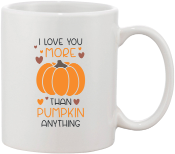 Cana alba personalizata I LOVE MORE THAN PUMPKIN ANYTHING INOVATIX® . 330ml 