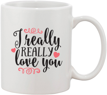 Cana alba personalizata I really really love you INOVATIX® . 330ml 