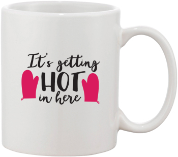 Cana alba personalizata Its getting hot in here INOVATIX® . 330ml 