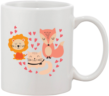 Cana alba personalizata Little animal in love INOVATIX® . 330ml 