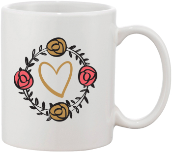 Cana alba personalizata Love Roses Wreath INOVATIX® . 330ml 