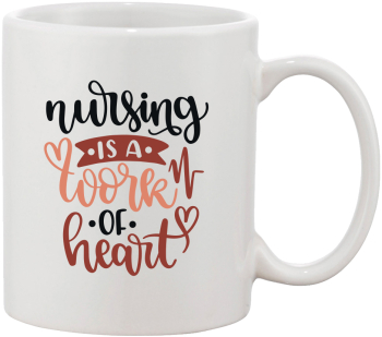 Cana alba personalizata Nursing is a work of heart INOVATIX® . 330ml 