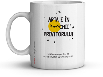Cana alba personalizata pentru profesoara de desen INOVATIX® . 330ml