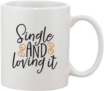 Cana alba personalizata Single and loving it INOVATIX® . 330ml 