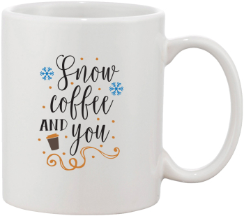 Cana alba personalizata Snow coffee and you INOVATIX® . 330ml 