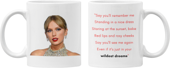 Cana alba personalizata Taylor Swift INOVATIX® . 330 ml 