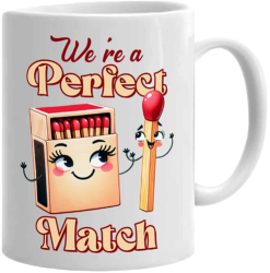 Cana alba personalizata We are a perfect match Model 1 INOVATIX® . 330ml 
