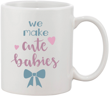 Cana alba personalizata We make cute babies INOVATIX® . 330ml 
