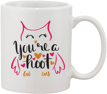 Cana alba personalizata Youre a hoot INOVATIX® . 330ml 