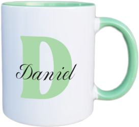 Cana maner verde personalizata prenume Daniel INOVATIX® . 330ml 