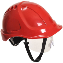 Casca ventilata si vizor inclus PW54 Endurance PLUS Portwest Rosu 