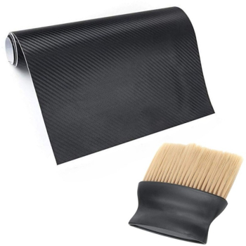 Folie pentru colantare Auto Model Cardon 3D 1.27 x 3 m si Perie cu maner ergonomic si fire din nylon SoftTouch