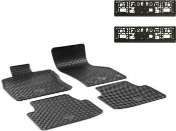 Set Covorase Auto Cauciuc Umbrella Pentru Seat Leon 2020- + Suport Numar Inmatriculare Mega Drive Simplu Set 2 Buc 