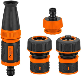 Set de stropit duza furtun cu accesorii 4 piese 3/4 NEO 