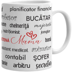 Cana alba personalizata 8 Martie Ziua Mamei Model 5 INOVATIX® . 330ml 