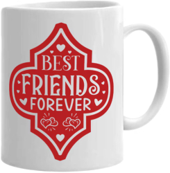 Cana alba personalizata Best friends forever INOVATIX® . 330ml 
