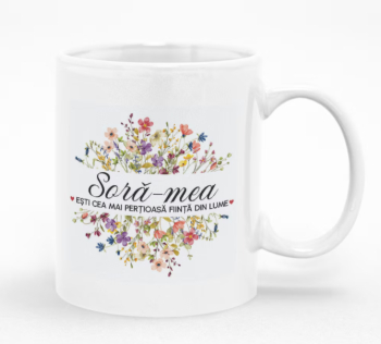 Cana alba personalizata Cea Mai Pretioasa Fiinta Din Lume INOVATIX® . 330ml 