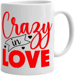 Cana alba personalizata Crazy in love INOVATIX® . 330ml 