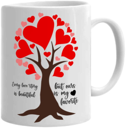Cana alba personalizata Every love story is beautiful Model 1 INOVATIX® . 330ml 