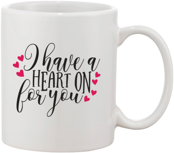 Cana alba personalizata I have a heart on for you INOVATIX® . 330ml 