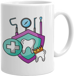 Cana alba personalizata medic stomatolog 3 INOVATIX® . 330ml 